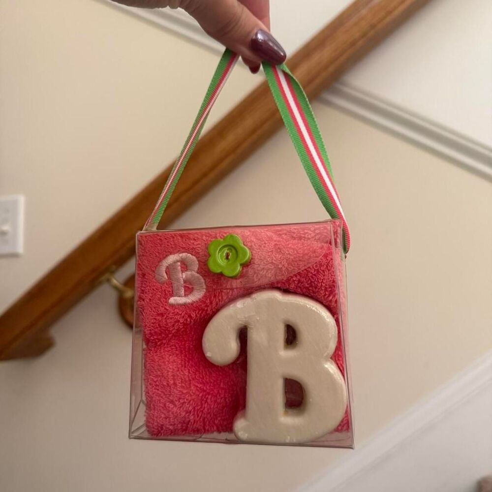 Monogram Soap and Washcloth set Bath-and-body